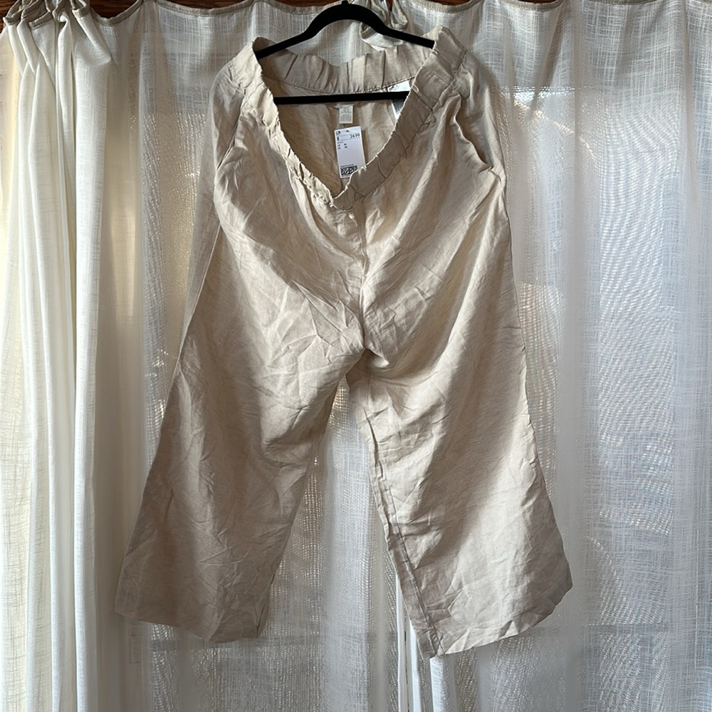 H&M Linen Blend Capri Pants Size XL